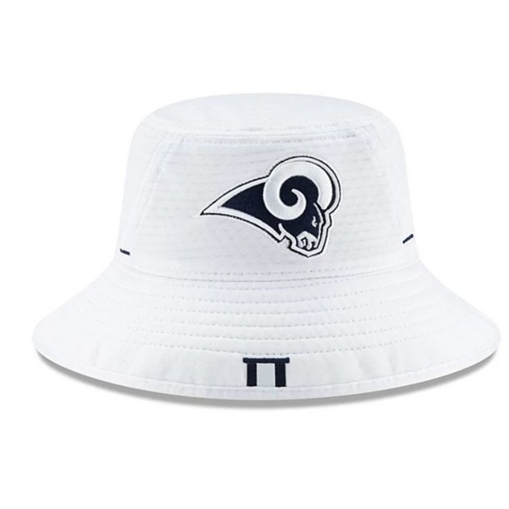 New Era Youth White Los Angeles Rams 2019 NFL Training Camp Bucket Hat NEW